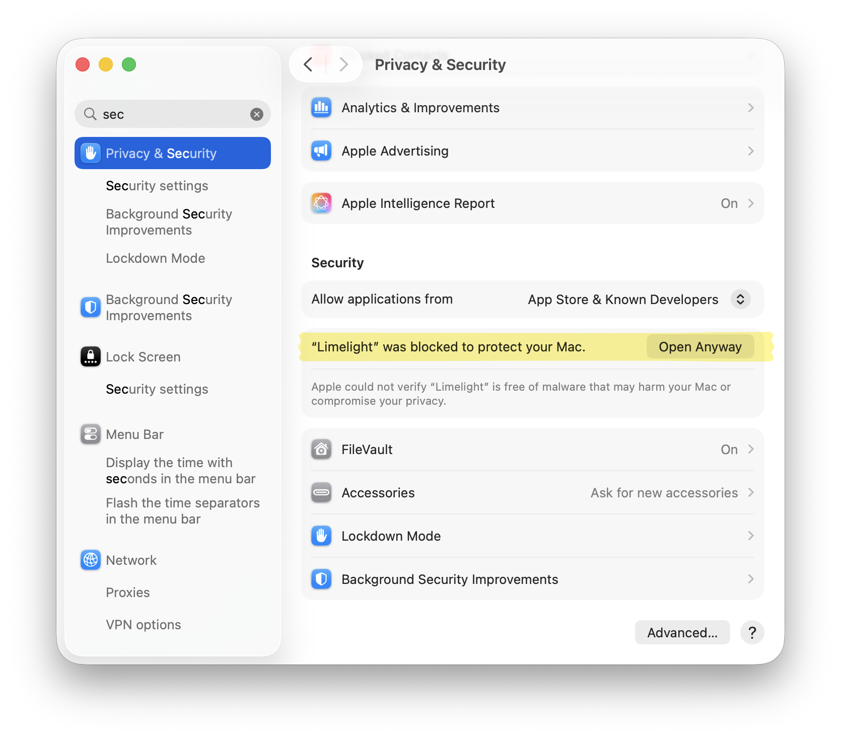 Privacy and Security — Open Anyway